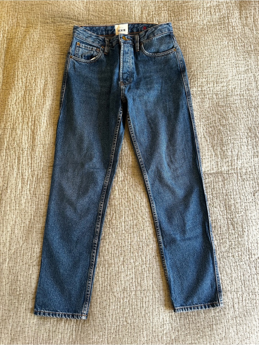Sézane Le Brut Denim Jeans—High-Rise Straight Leg Medium Wash Size 29